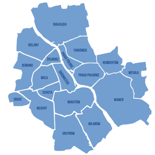 Mapa dzielnic Warszawy